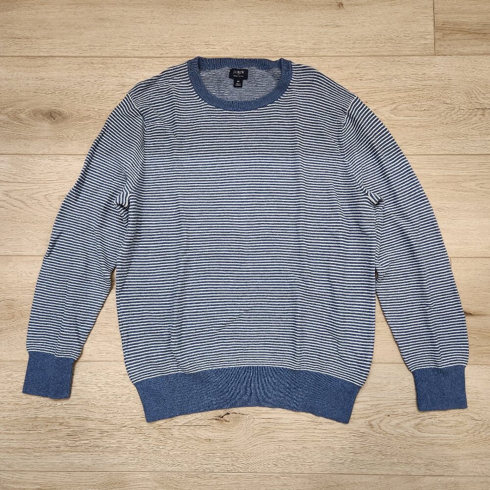 J. Crew 100% Cotton Striped Slim Lightweight Sweater, M